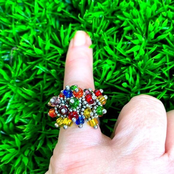 Designer sterling silver  925 artist handmade Cocktail Ring - Picture 2 of 5